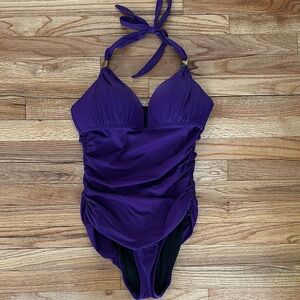 Victoria’s Secret Purple One Piece Ruched Swimsuit